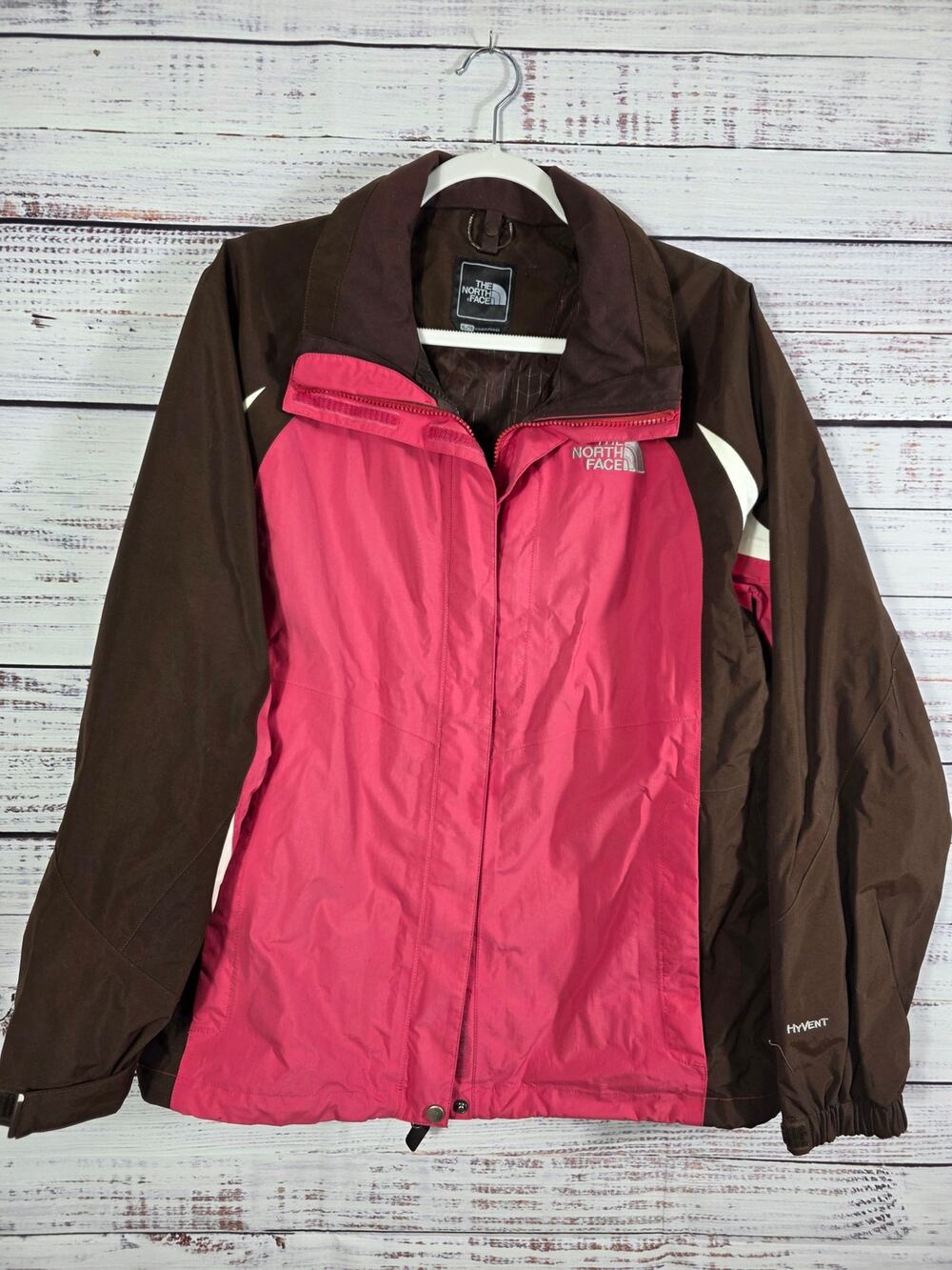 The North Face Women's XL Hyvent Waterproof Shell jack Pink Brown NO HOOD/LINER